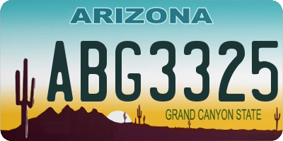 AZ license plate ABG3325