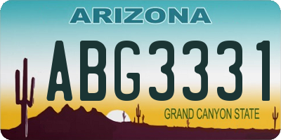 AZ license plate ABG3331