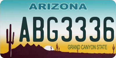 AZ license plate ABG3336