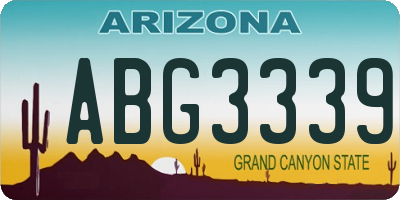 AZ license plate ABG3339