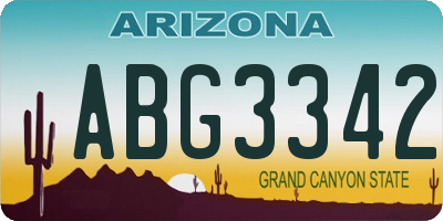 AZ license plate ABG3342