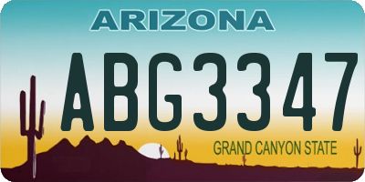 AZ license plate ABG3347