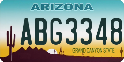AZ license plate ABG3348