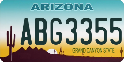 AZ license plate ABG3355