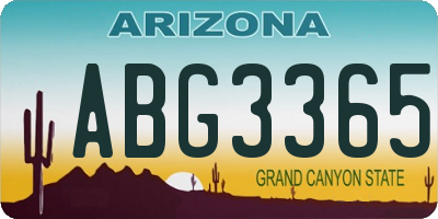 AZ license plate ABG3365