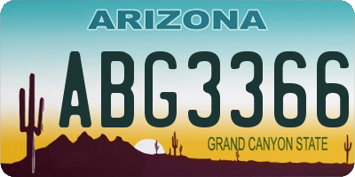 AZ license plate ABG3366
