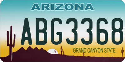 AZ license plate ABG3368