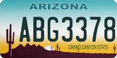 AZ license plate ABG3378