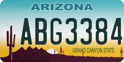 AZ license plate ABG3384