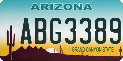 AZ license plate ABG3389
