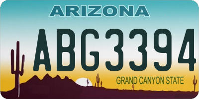 AZ license plate ABG3394