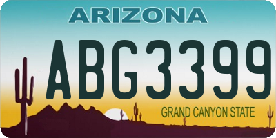 AZ license plate ABG3399