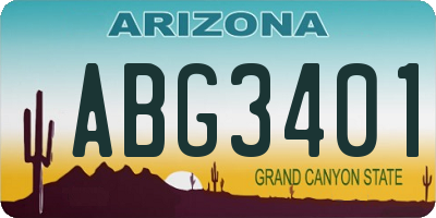 AZ license plate ABG3401