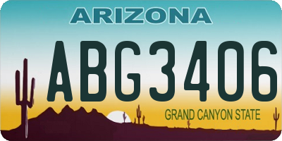 AZ license plate ABG3406