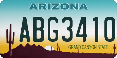 AZ license plate ABG3410