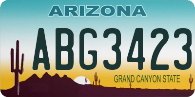 AZ license plate ABG3423
