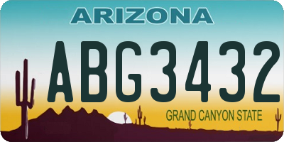 AZ license plate ABG3432