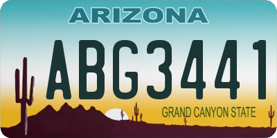 AZ license plate ABG3441