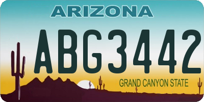 AZ license plate ABG3442
