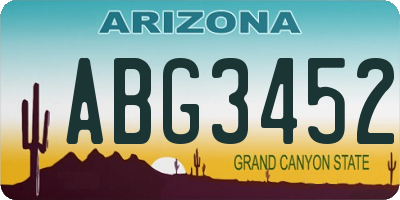AZ license plate ABG3452