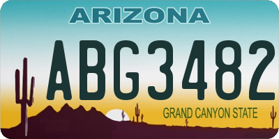 AZ license plate ABG3482