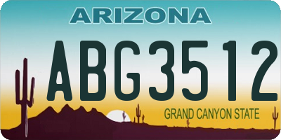 AZ license plate ABG3512