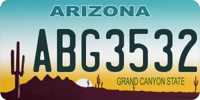AZ license plate ABG3532