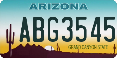 AZ license plate ABG3545