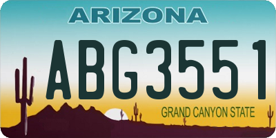 AZ license plate ABG3551
