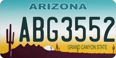 AZ license plate ABG3552