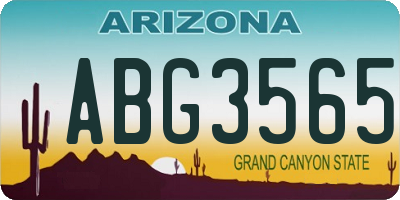 AZ license plate ABG3565