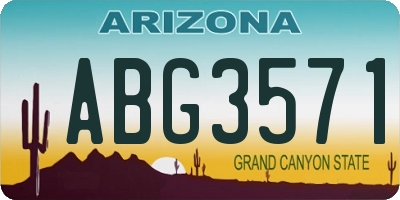 AZ license plate ABG3571