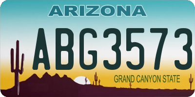 AZ license plate ABG3573