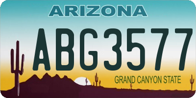 AZ license plate ABG3577