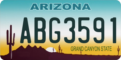 AZ license plate ABG3591