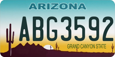 AZ license plate ABG3592