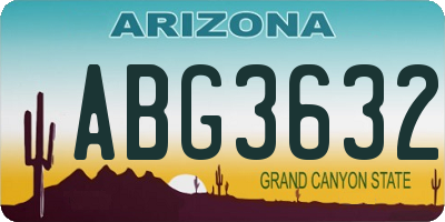 AZ license plate ABG3632