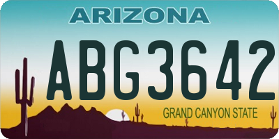 AZ license plate ABG3642