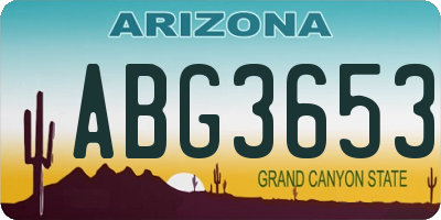 AZ license plate ABG3653