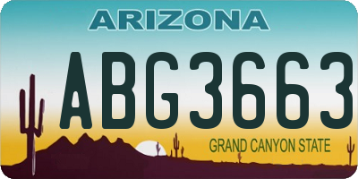 AZ license plate ABG3663