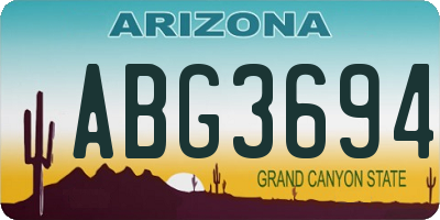 AZ license plate ABG3694