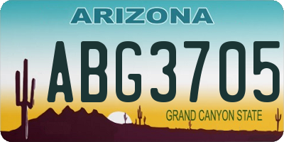 AZ license plate ABG3705
