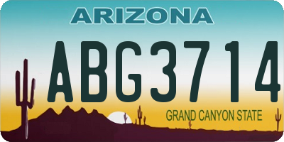 AZ license plate ABG3714