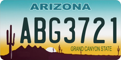 AZ license plate ABG3721