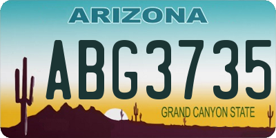 AZ license plate ABG3735