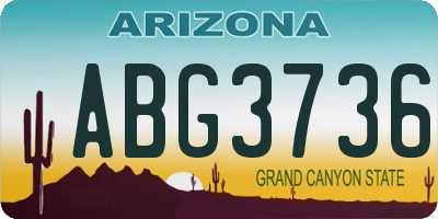 AZ license plate ABG3736