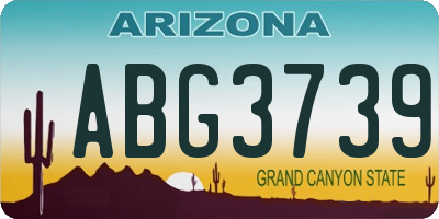 AZ license plate ABG3739
