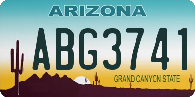 AZ license plate ABG3741