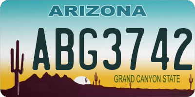 AZ license plate ABG3742