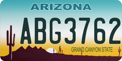 AZ license plate ABG3762